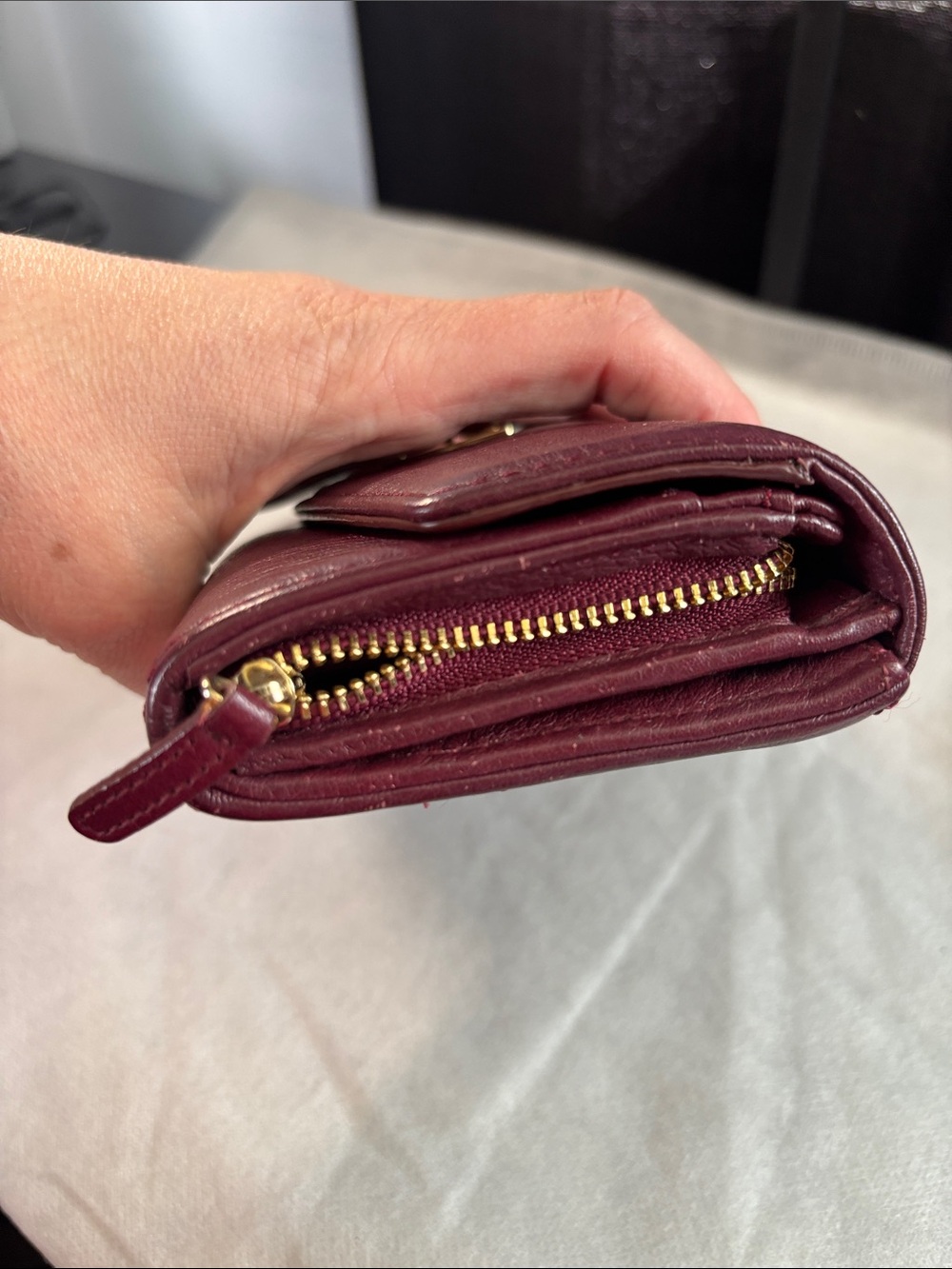 Michael Kors Burgundy Leather Wallet with Gold Plaque - Picture 5 of 15